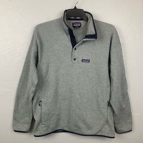 Patagonia Other - Patagonia Better Sweater Men's Large Gray Light Weight Mock Neck Snap Button